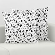 Hand Drawn Triangles - White by Andrea Lauren