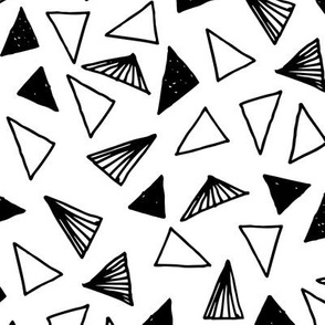 Hand Drawn Triangles - White by Andrea Lauren