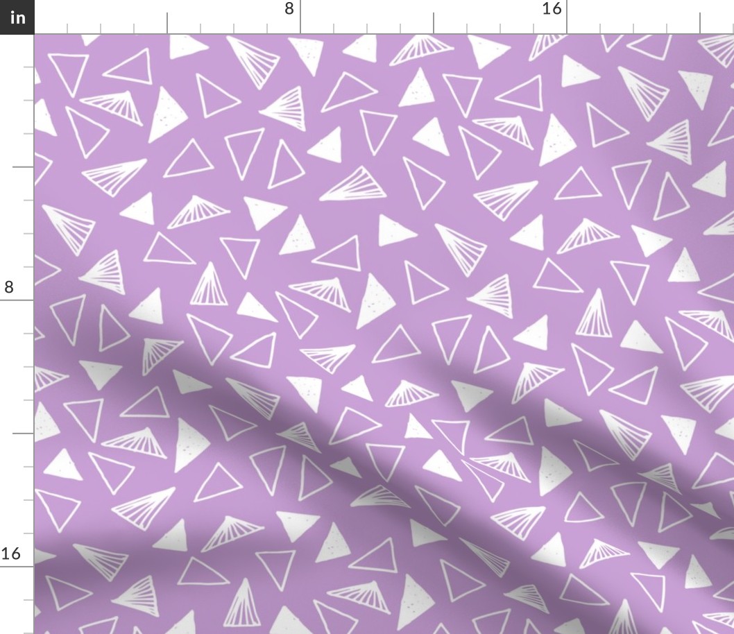 Hand Drawn Triangles - Lilac by Andrea Lauren