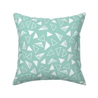 Hand Drawn Triangles -  Pale Turquoise by Andrea Lauren