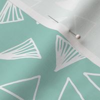 Hand Drawn Triangles -  Pale Turquoise by Andrea Lauren