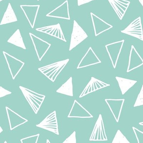 Hand Drawn Triangles -  Pale Turquoise by Andrea Lauren