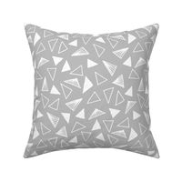 Hand Drawn Triangles - Slate Grey by Andrea Lauren