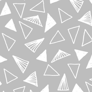 Hand Drawn Triangles - Slate Grey by Andrea Lauren