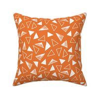 Hand Drawn Triangles - Tangelo Orange by Andrea Lauren