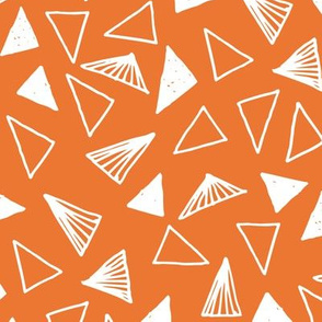 Hand Drawn Triangles - Tangelo Orange by Andrea Lauren