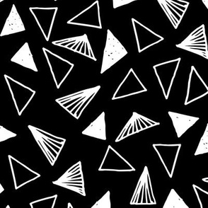 Hand Drawn Triangles - Black by Andrea Lauren