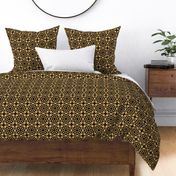 Ornate Gold and Black Floral Geometric