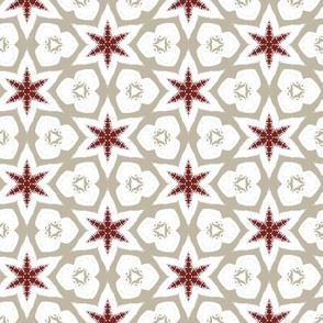 Christmas Geometric in Grey, White and Red