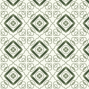 Green and White Abstract Design