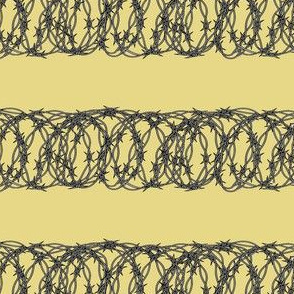 Barbed Wire on Pale Yellow