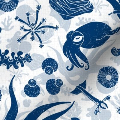Cephalopods Blue Grunge