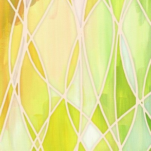 Lemon and Lime Abstract Painting with texture