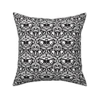 Skull Damask Black and White