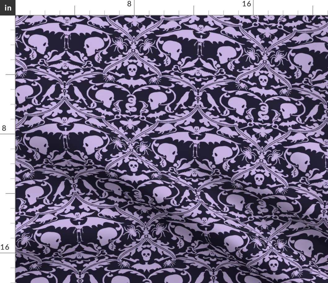 Skull Damask Purple