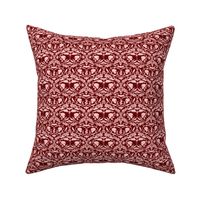 Skull Damask Red