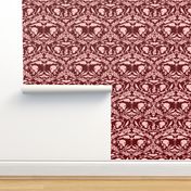 Skull Damask Red