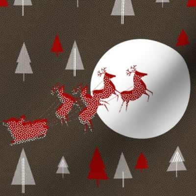  Santa reindeer with sleigh