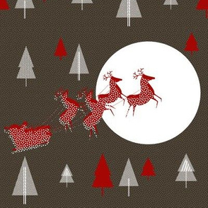  Santa reindeer with sleigh