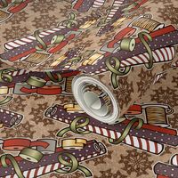 wrapping paper, vintage colors