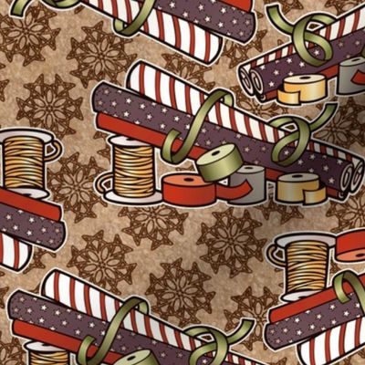 wrapping paper, vintage colors