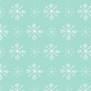 Snowflake Sketches on Aqua