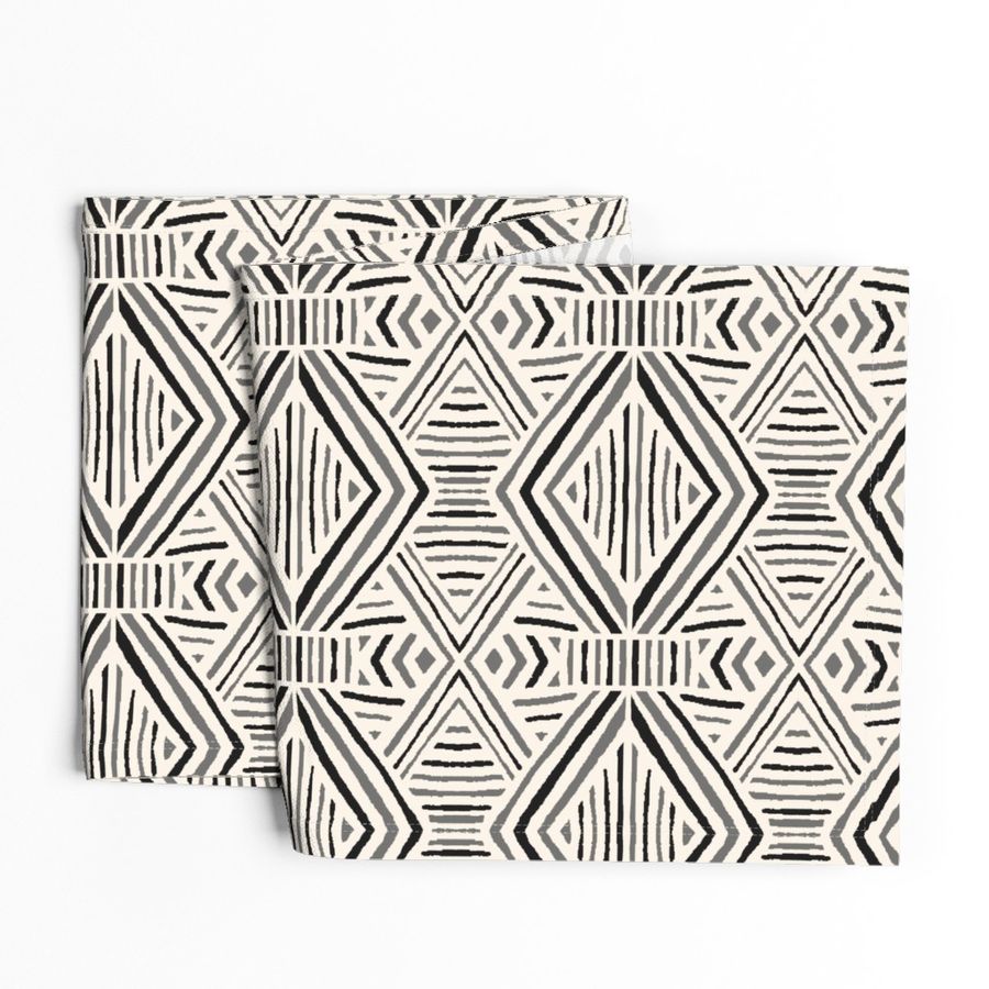 Tribal Geometric Black Gray