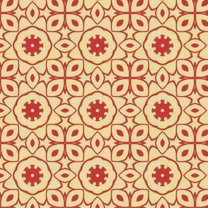 Red and Cream Floral