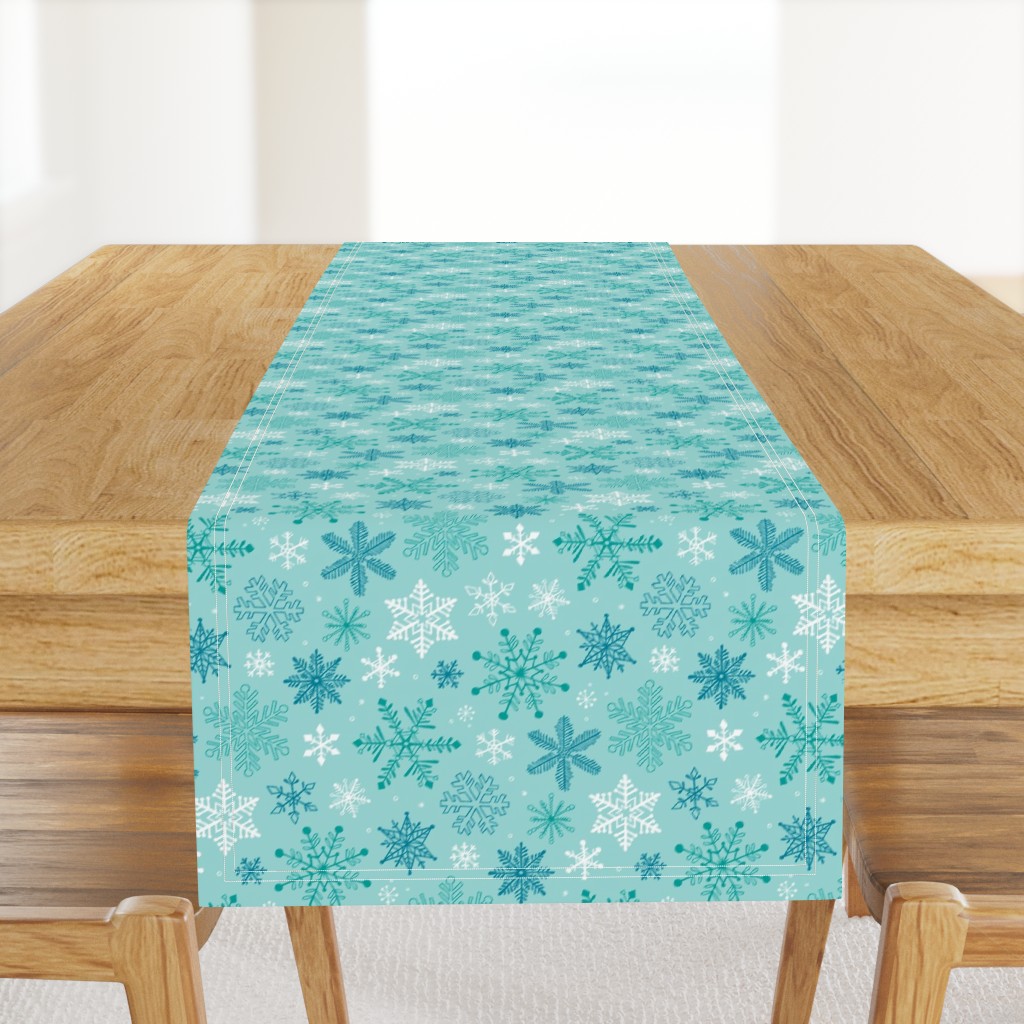 Snowflakes Christmas Blue Mint