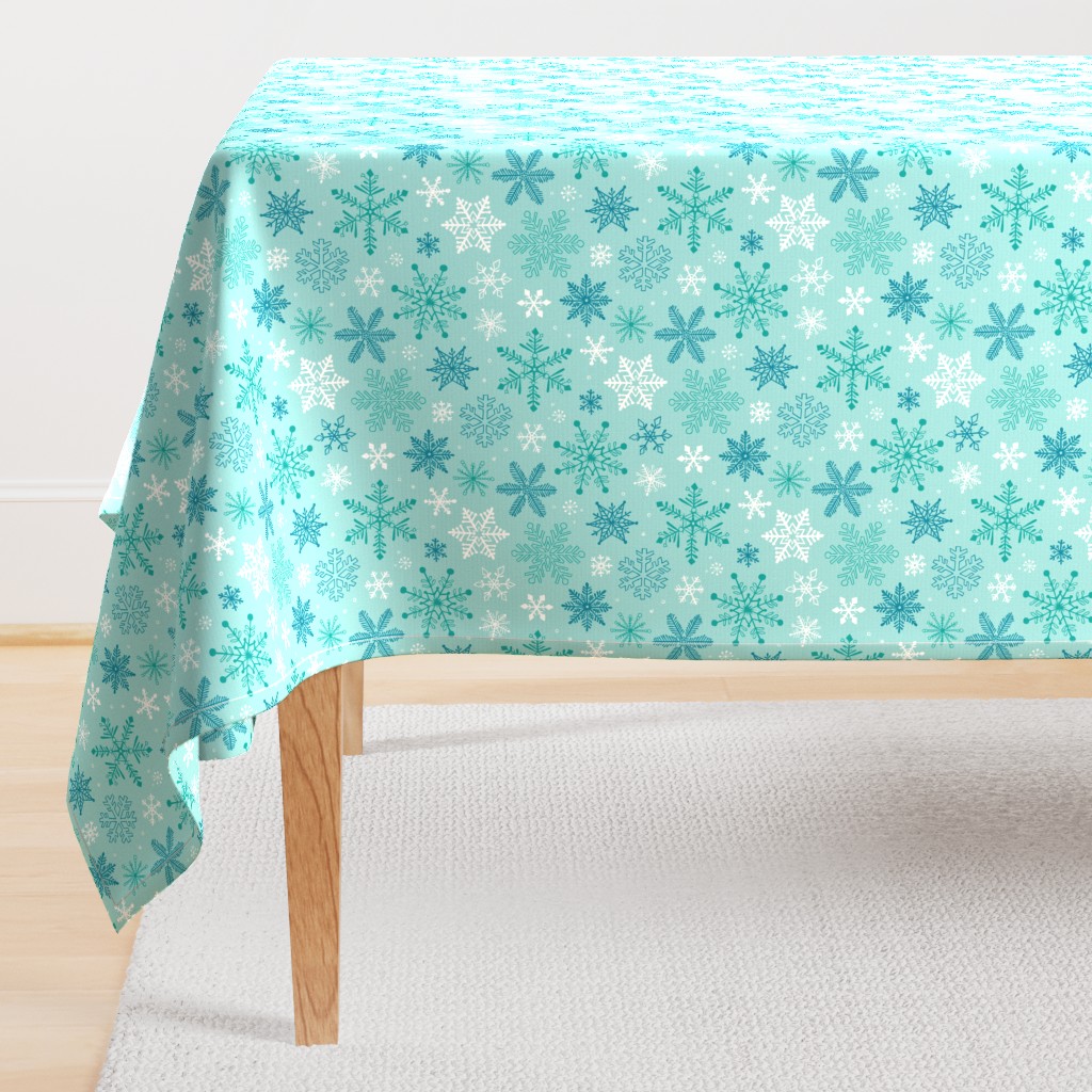 Snowflakes Christmas Blue Mint