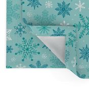 Snowflakes Christmas Blue Mint