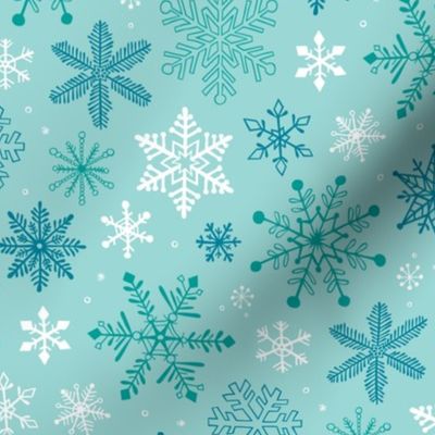 Snowflakes Christmas Blue Mint