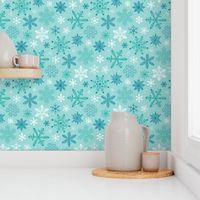 Snowflakes Christmas Blue Mint