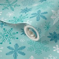 Snowflakes Christmas Blue Mint