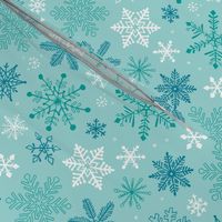 Snowflakes Christmas Blue Mint