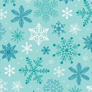 Snowflakes Christmas Blue Mint