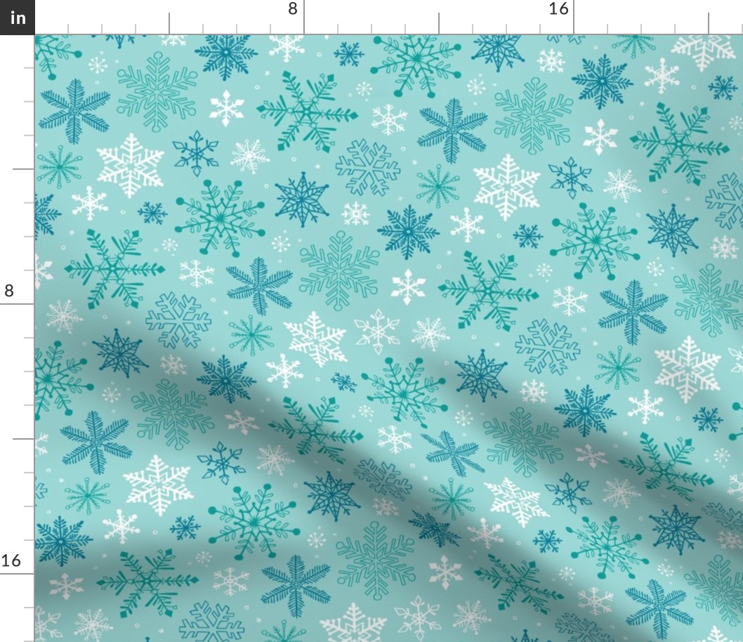 Snowflakes Christmas Blue Mint