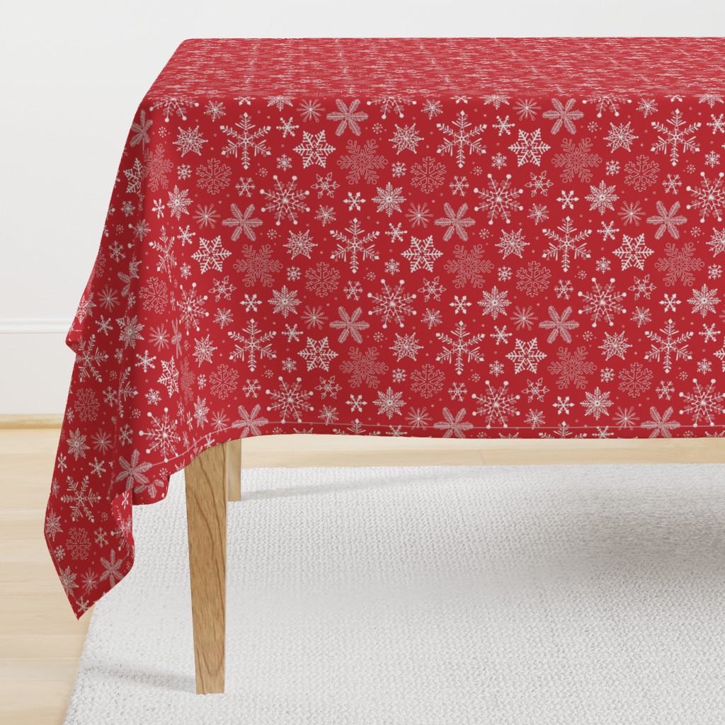 Snowflakes Christmas Holiday Red