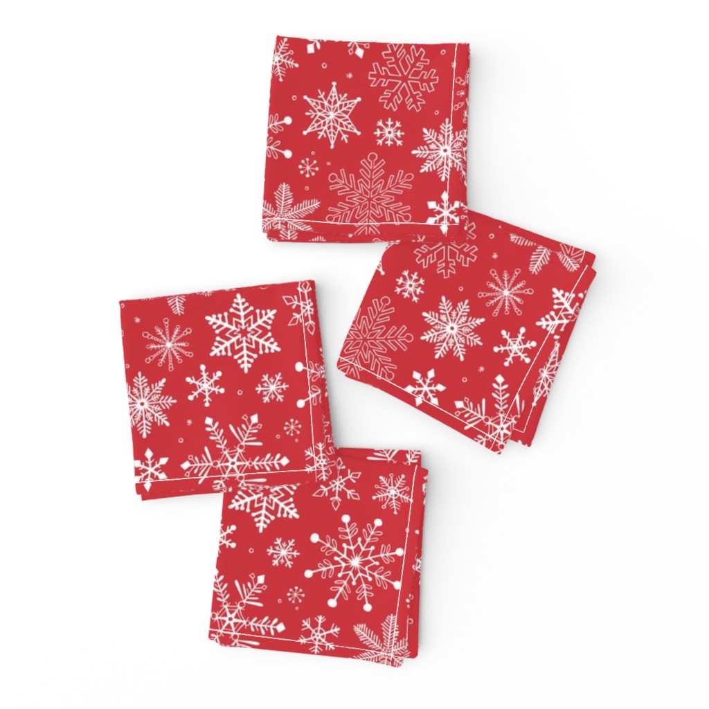 Snowflakes Christmas Holiday Red