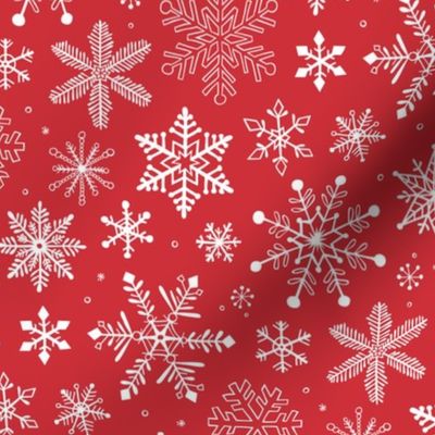 Snowflakes Christmas Holiday Red