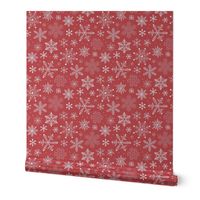 Snowflakes Christmas Holiday Red