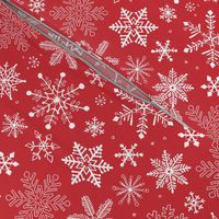 Snowflakes Christmas Holiday Red