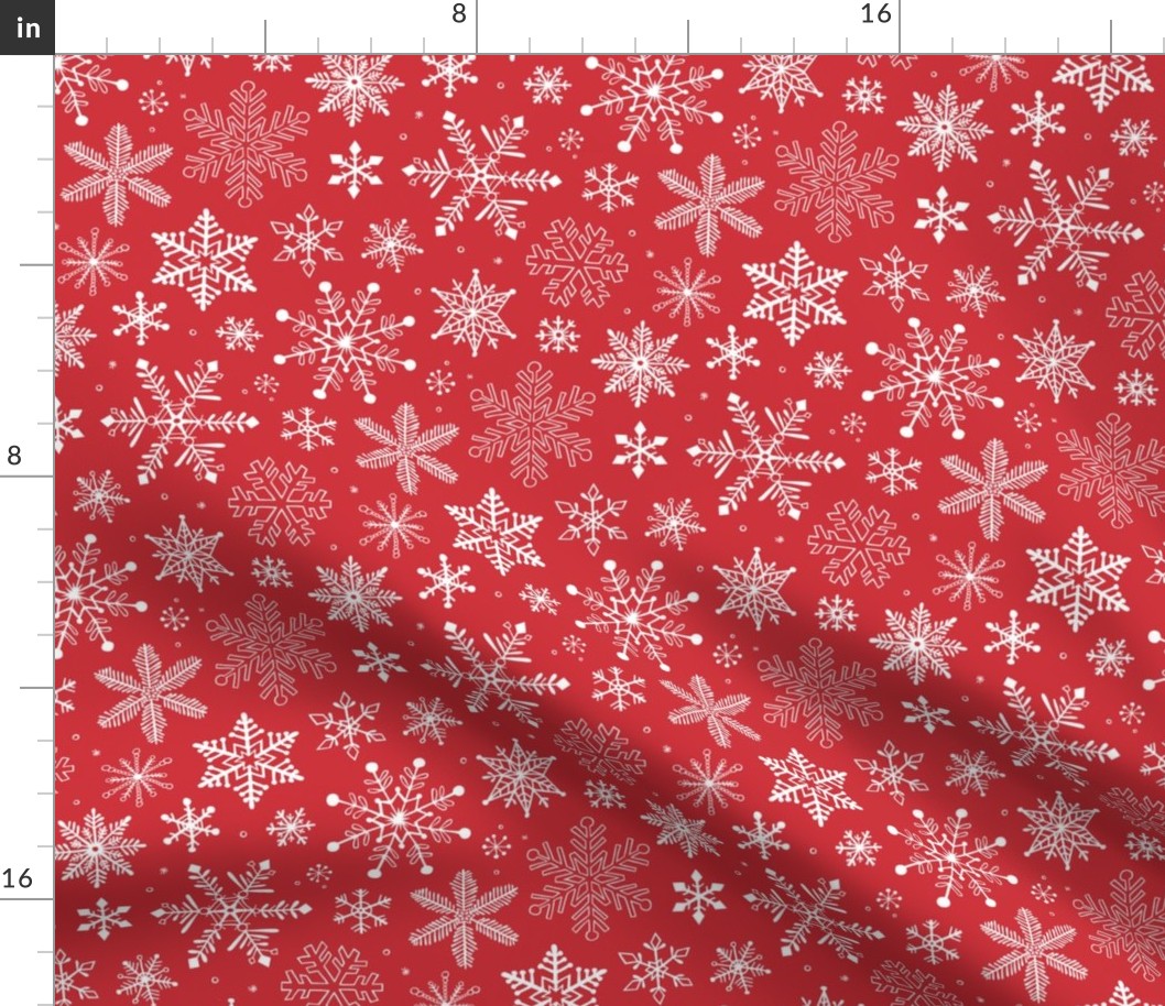 Snowflakes Christmas Holiday Red