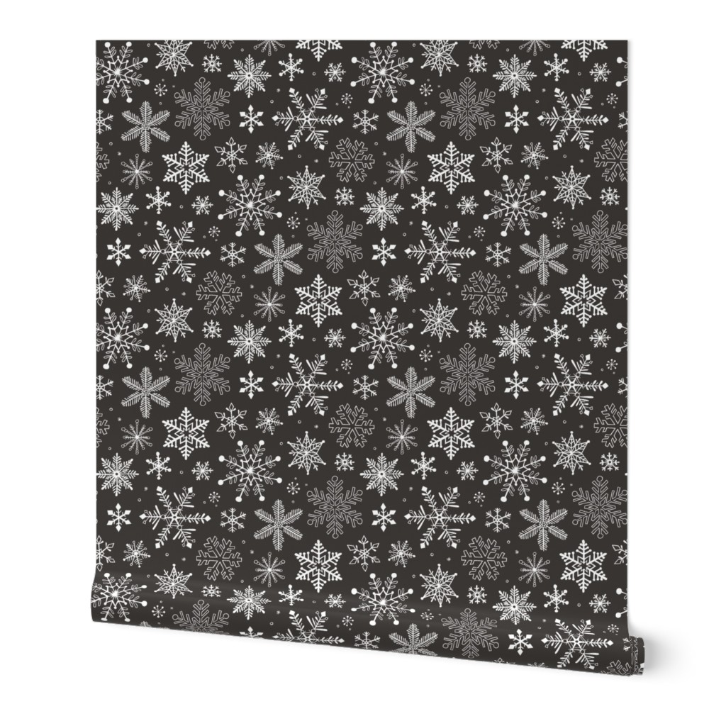 Snowflakes Christmas Winter Black&White