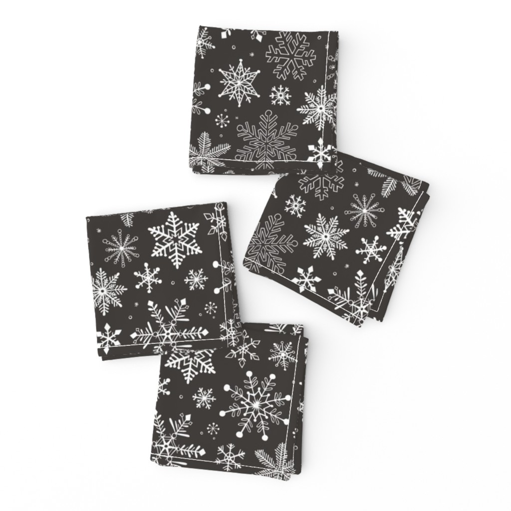 Snowflakes Christmas Winter Black&White