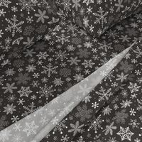 Snowflakes Christmas Winter Black&White