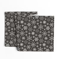 Snowflakes Christmas Winter Black&White