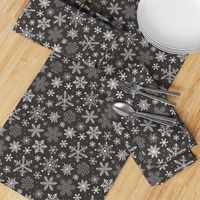 Snowflakes Christmas Winter Black&White