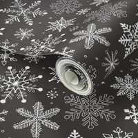 Snowflakes Christmas Winter Black&White