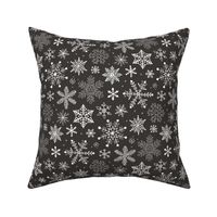 Snowflakes Christmas Winter Black&White